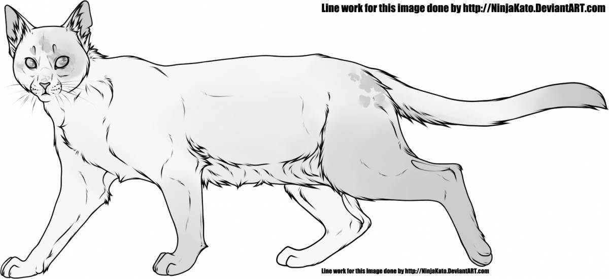 Terrible death warrior cat coloring pages