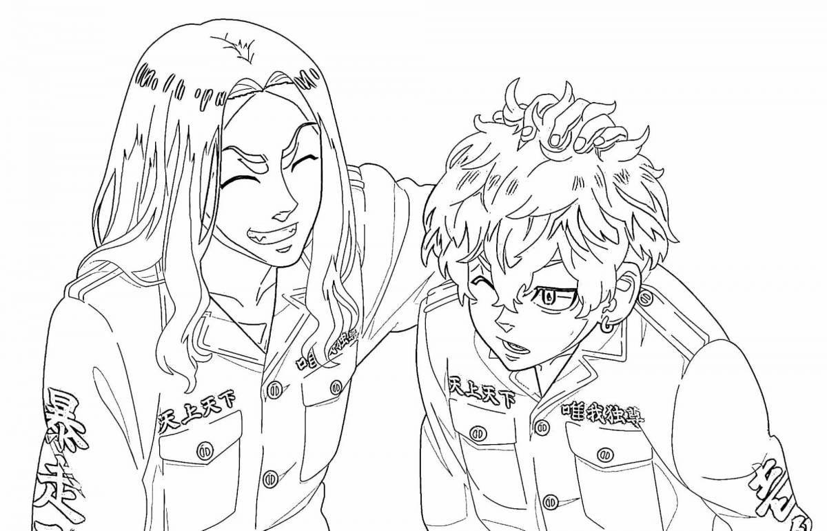 Photo Charming hanma tokyo avengers coloring book