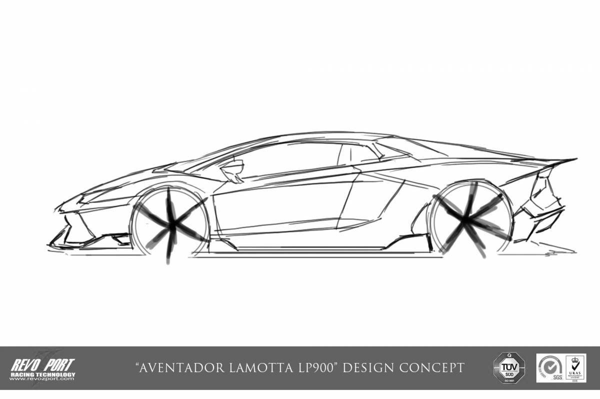 Lamborghini huracan performante shiny coloring book