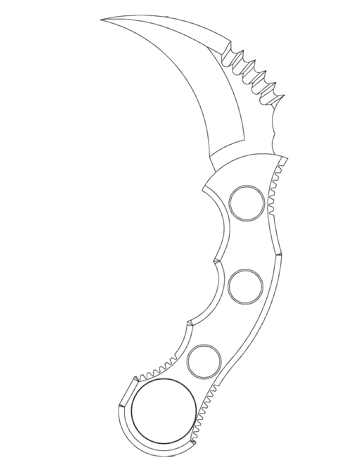 Brilliantly colored standoff karambit