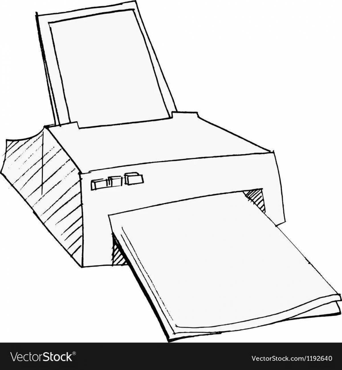 Colorful printer coloring page for kids