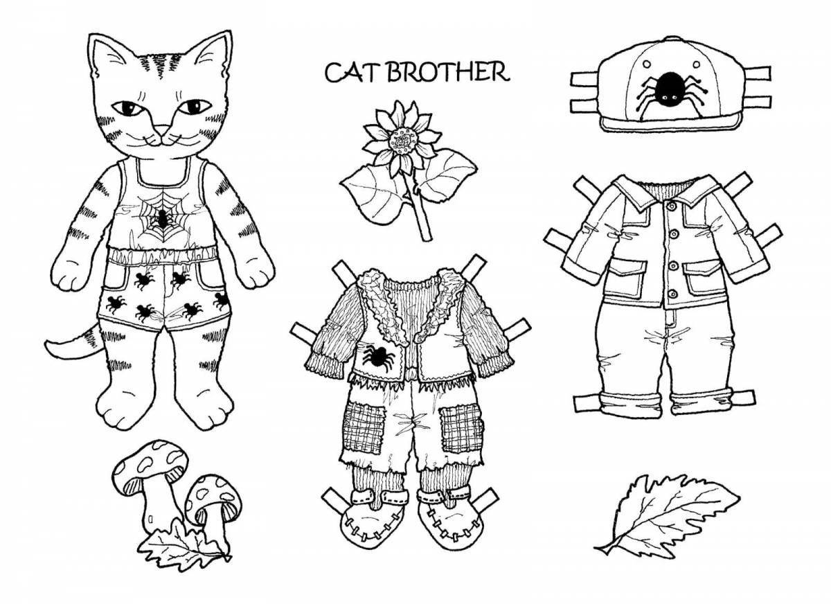 Cute animal coloring pages with clothes