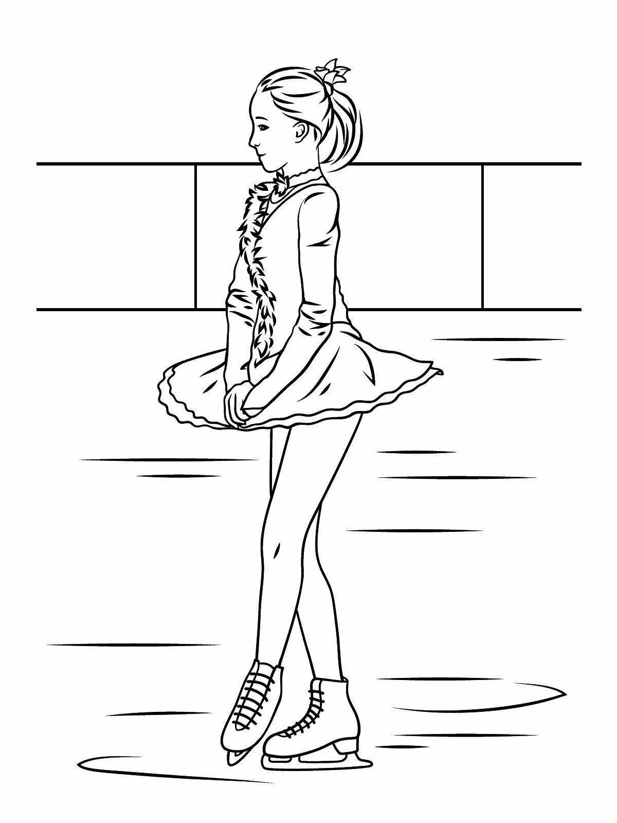 Amazing figure skater coloring book for kids