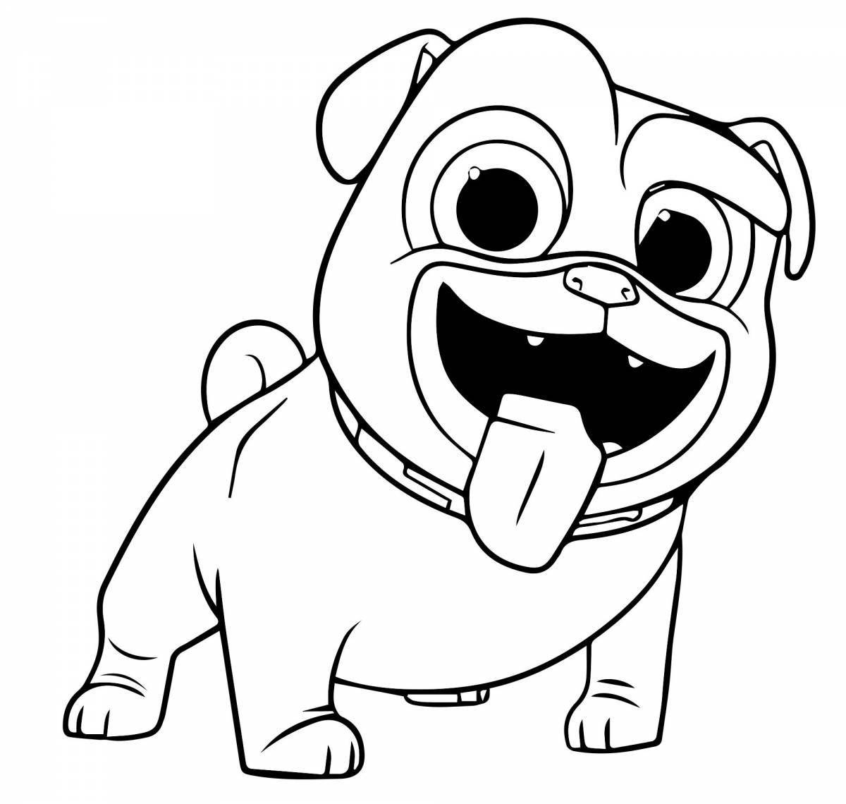 Pug coloring page for kids