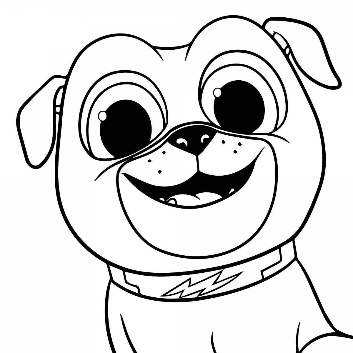Fun pug coloring for kids