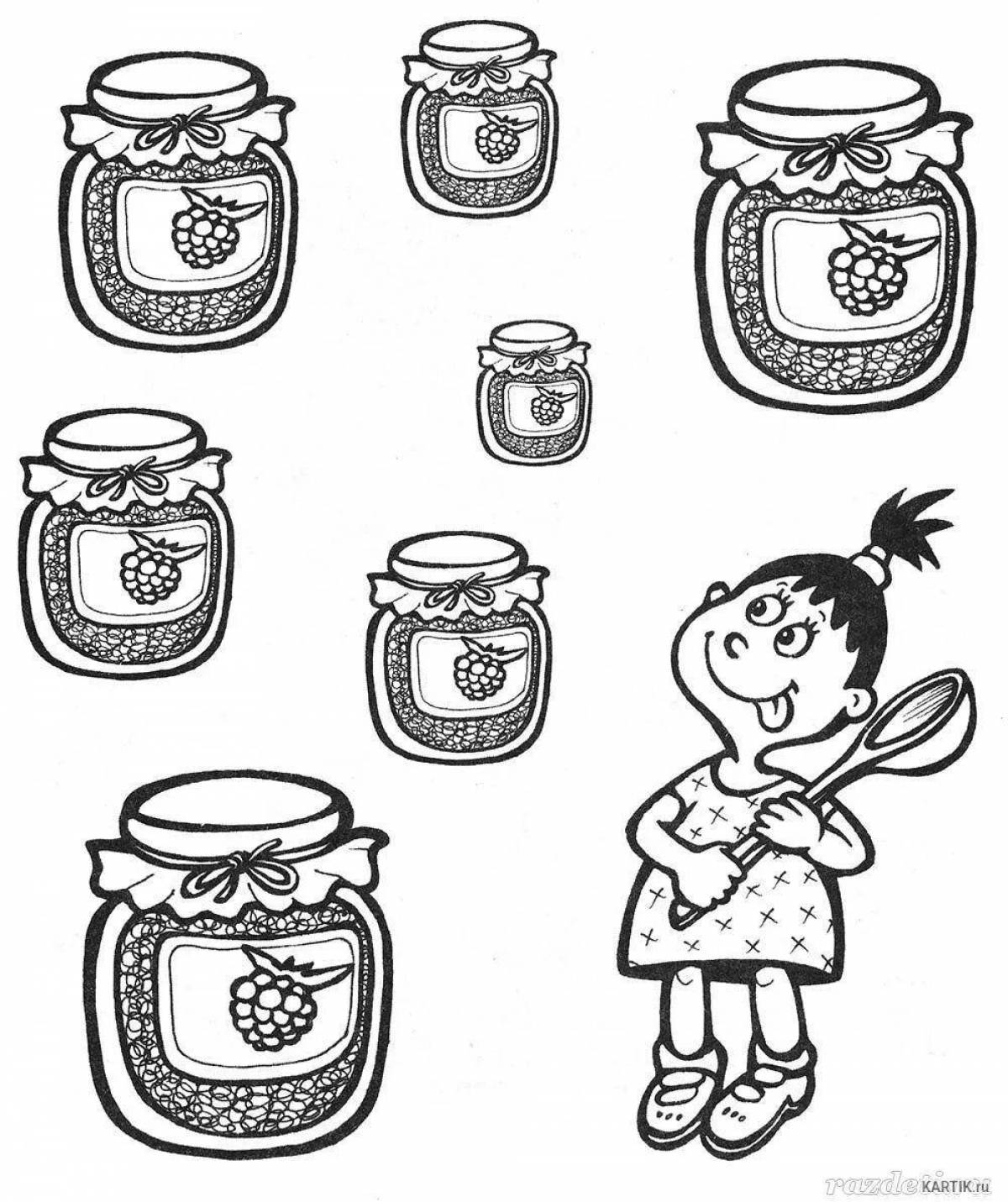 Adorable jam coloring book for kids