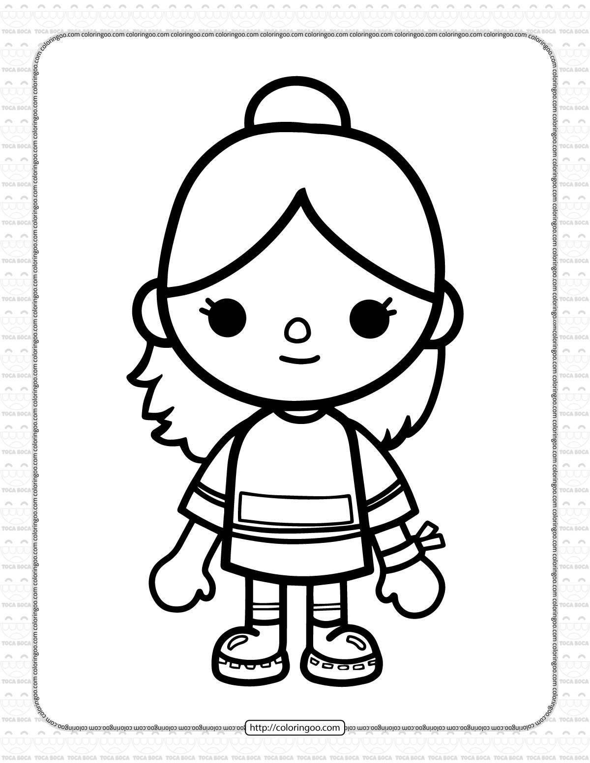 Photo Attractive current side toilet coloring page
