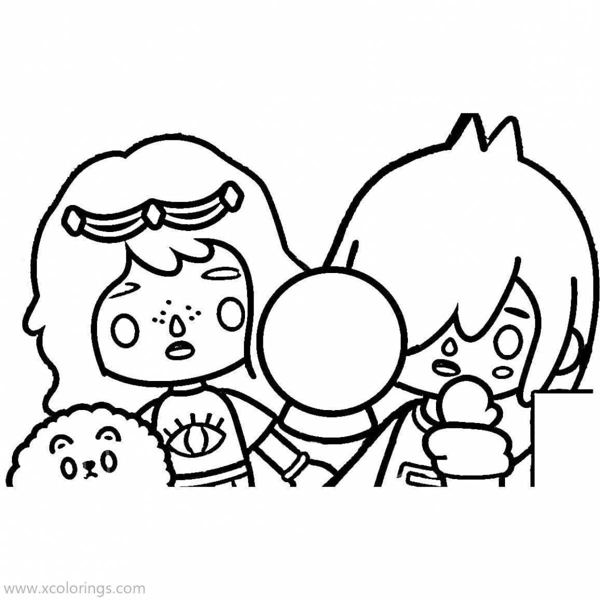 Adorable toilet coloring page on current side