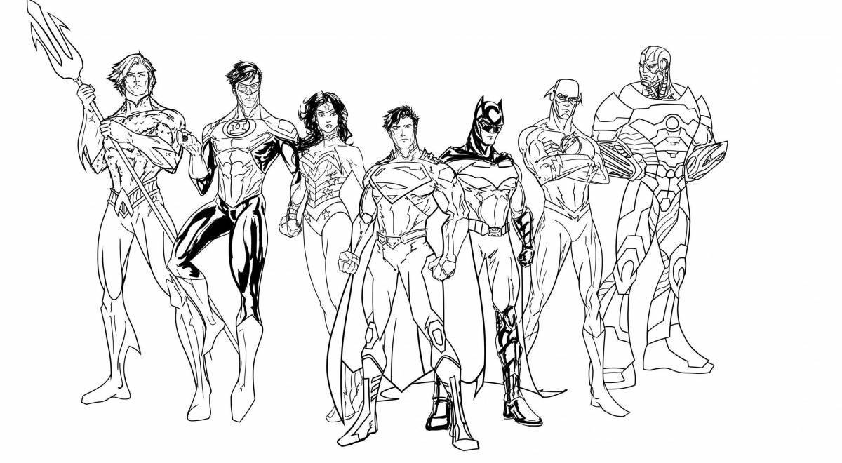 Colourful ace superhero coloring pages