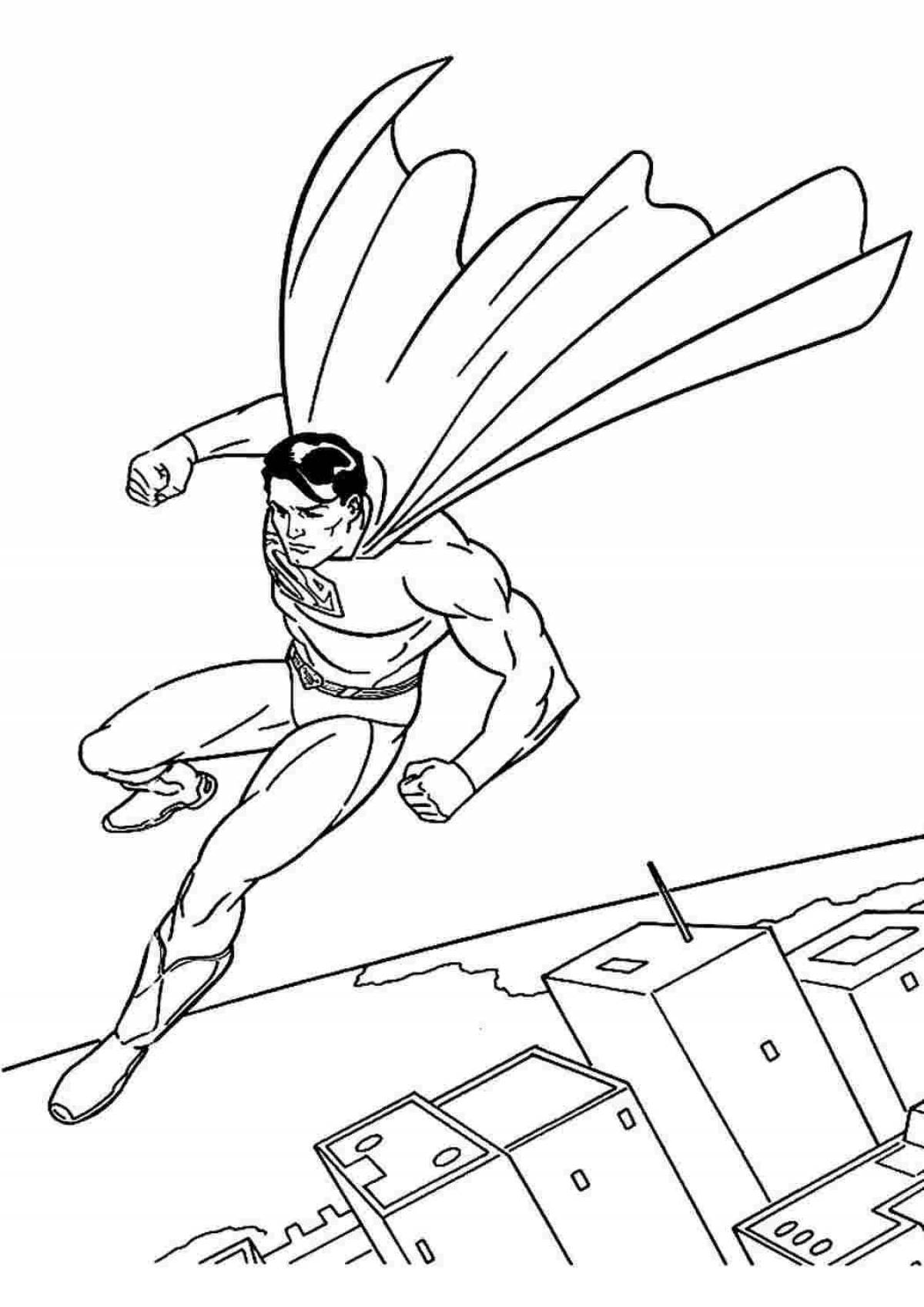 Heroic ace superhero coloring page