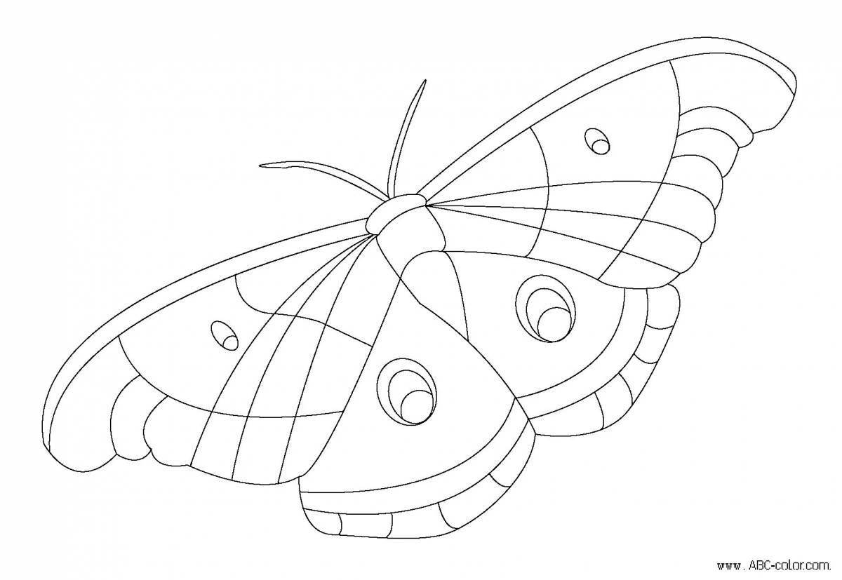 Яркая раскраска бабочка-павлин