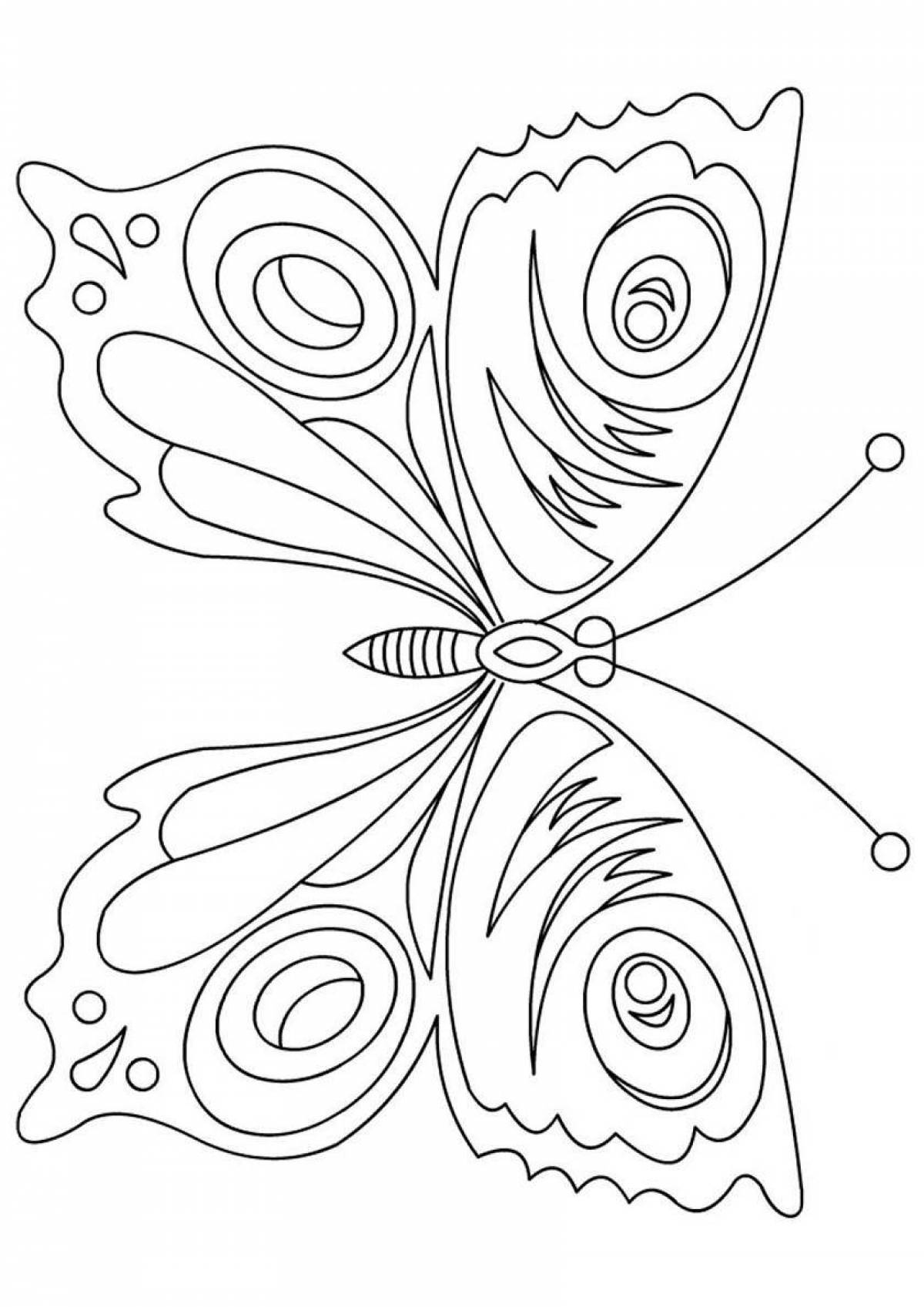 Great coloring book peacock butterfly