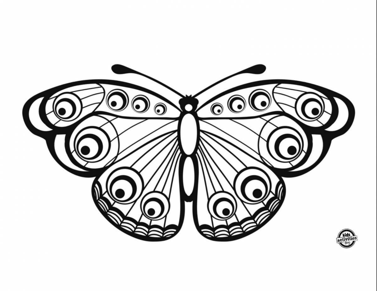 Потрясающая раскраска бабочка-павлин
