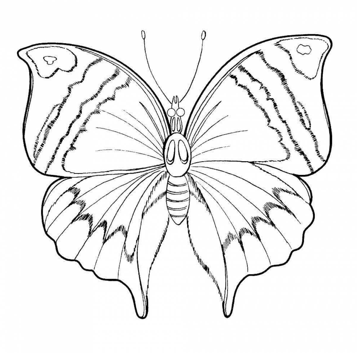 Charming peacock butterfly coloring page