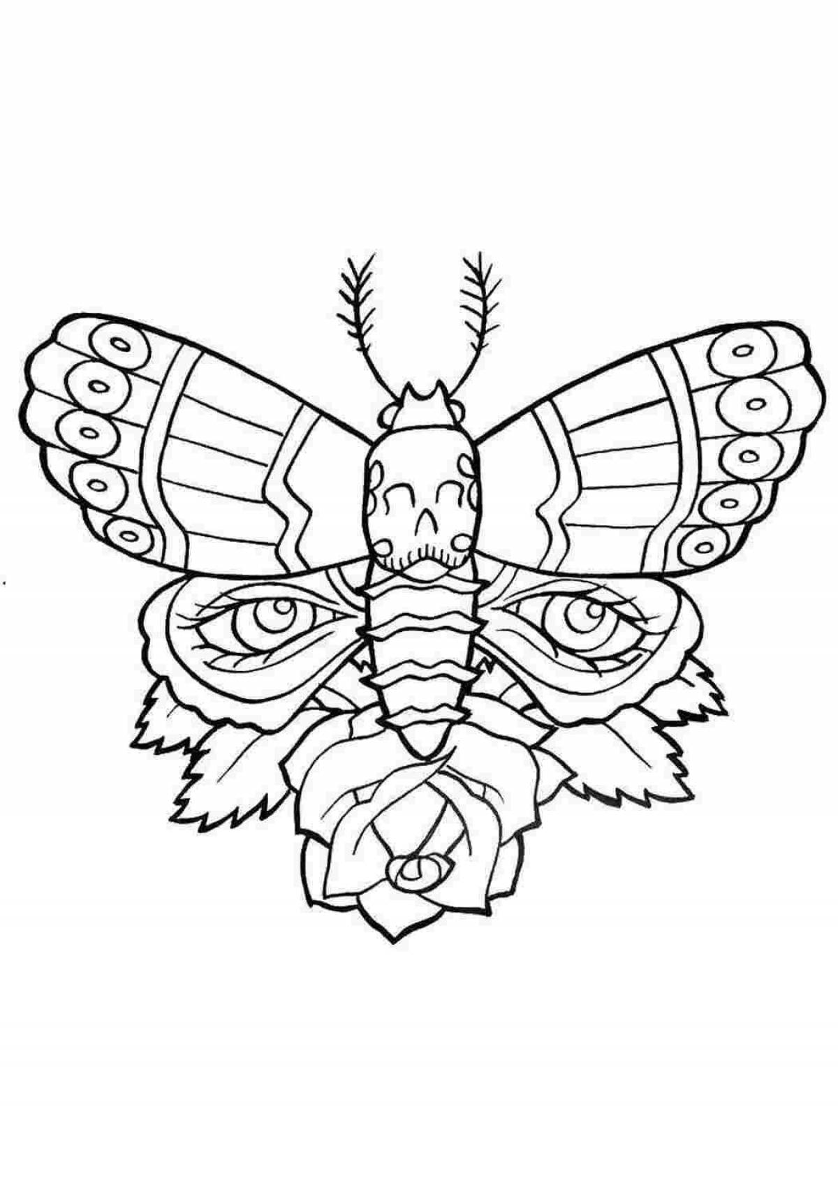 Ослепительная раскраска бабочка-павлин
