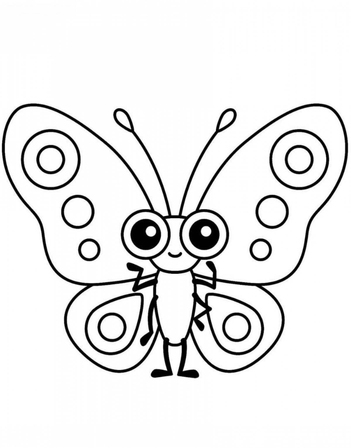 Ярко окрашенная страница раскраски бабочка-павлин