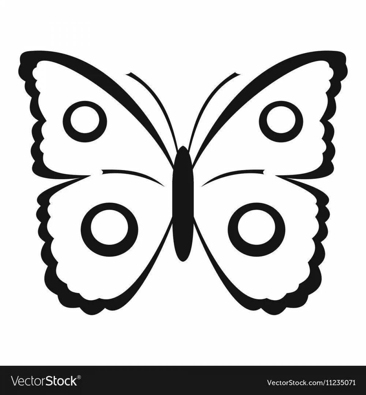 Великолепно раскрашенная страница раскраски бабочка-павлин