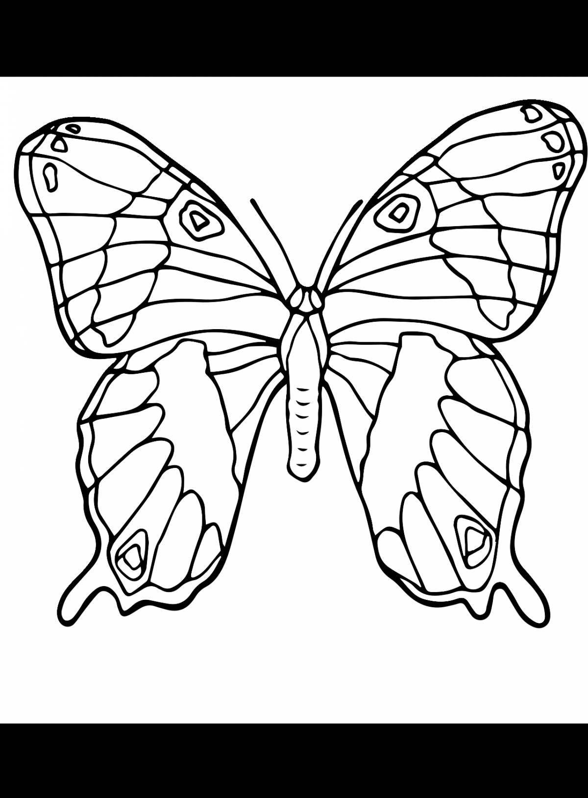Dazzlingly colorful peacock butterfly coloring page
