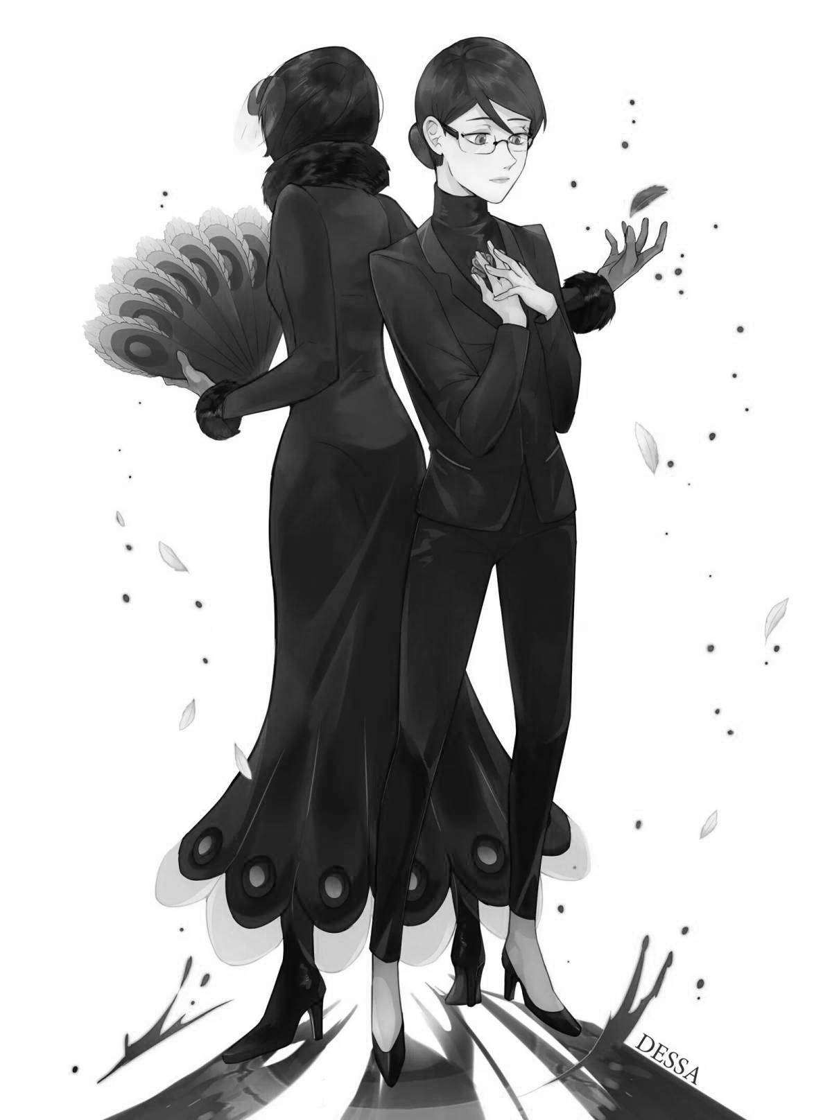 Mayura radiant and hawk coloring page