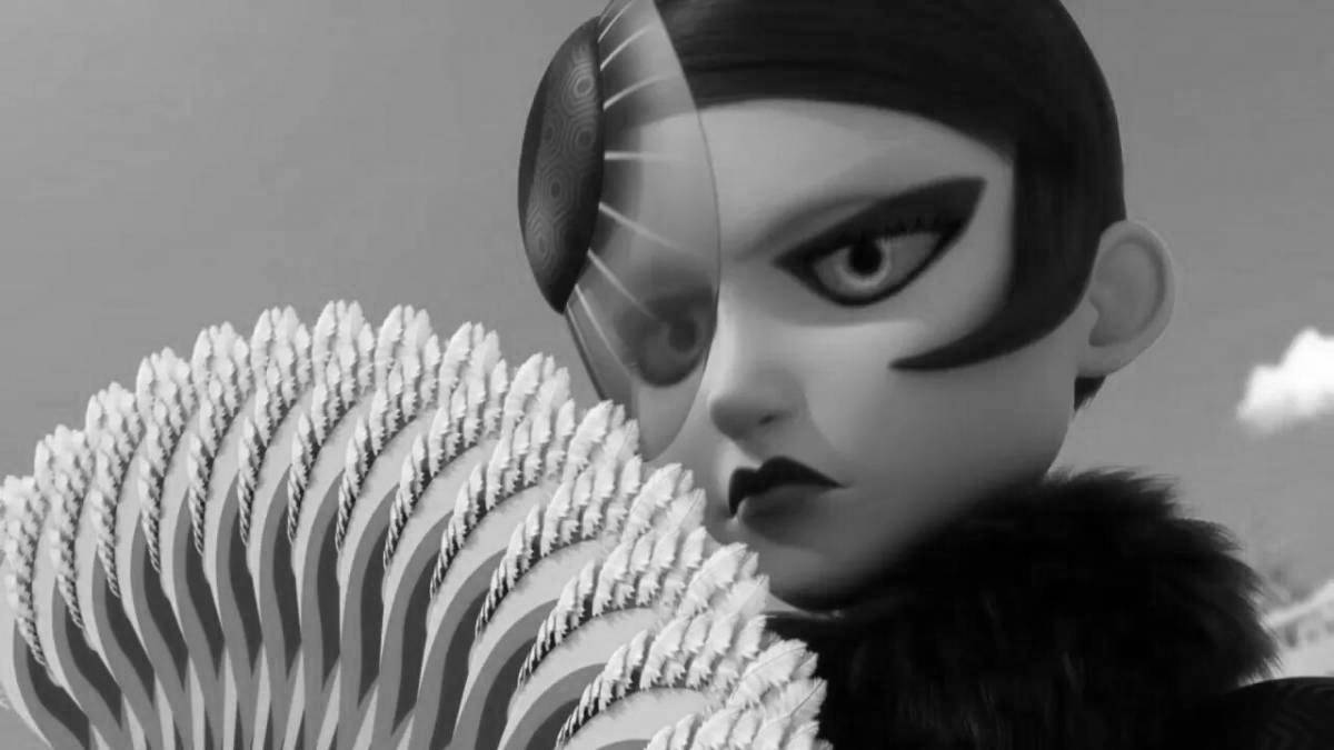 Coloring page elegant mayura and hawk