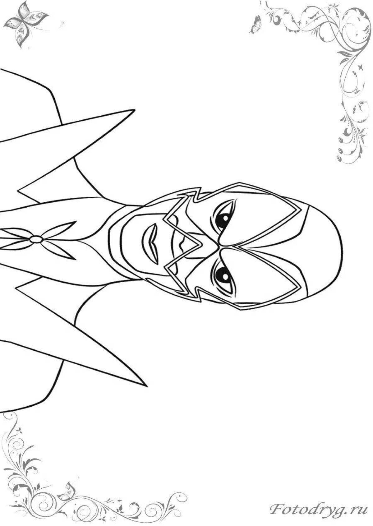 Mayura and hawk coloring page