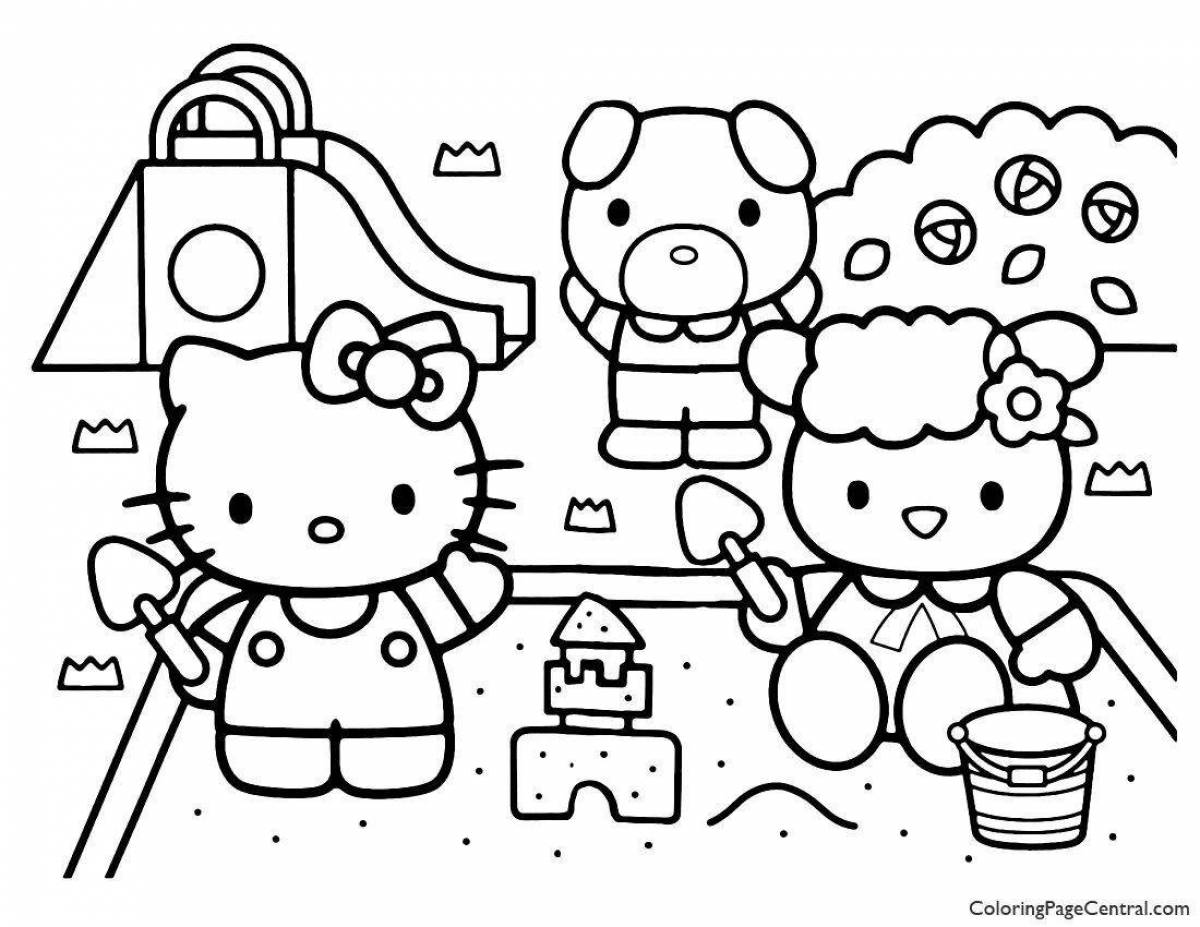 Adorable hello kitty coloring game