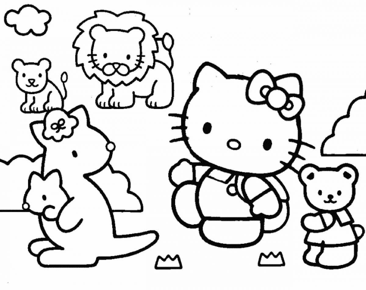 Glowing hello kitty coloring game