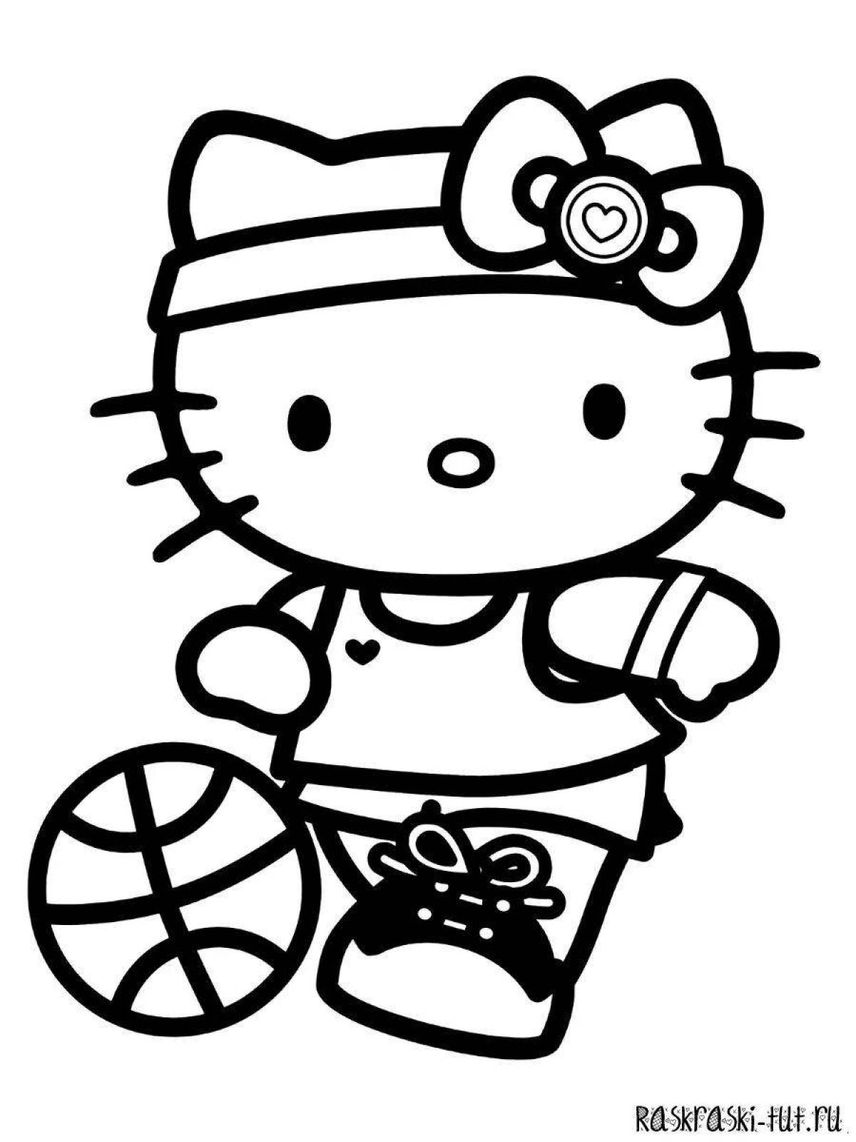 Забавная игра-раскраска hello kitty