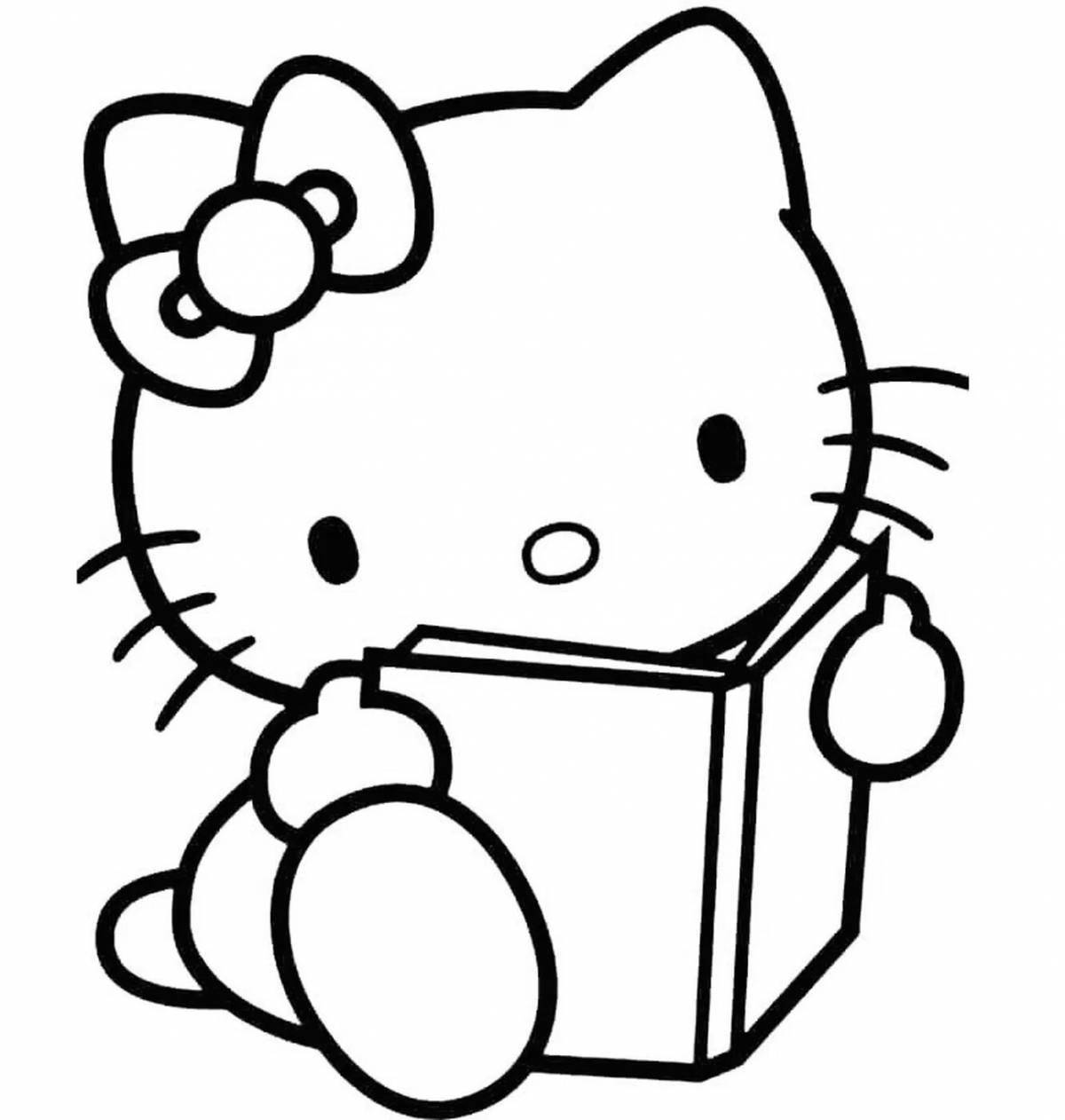 Playtime hello kitty game coloring page