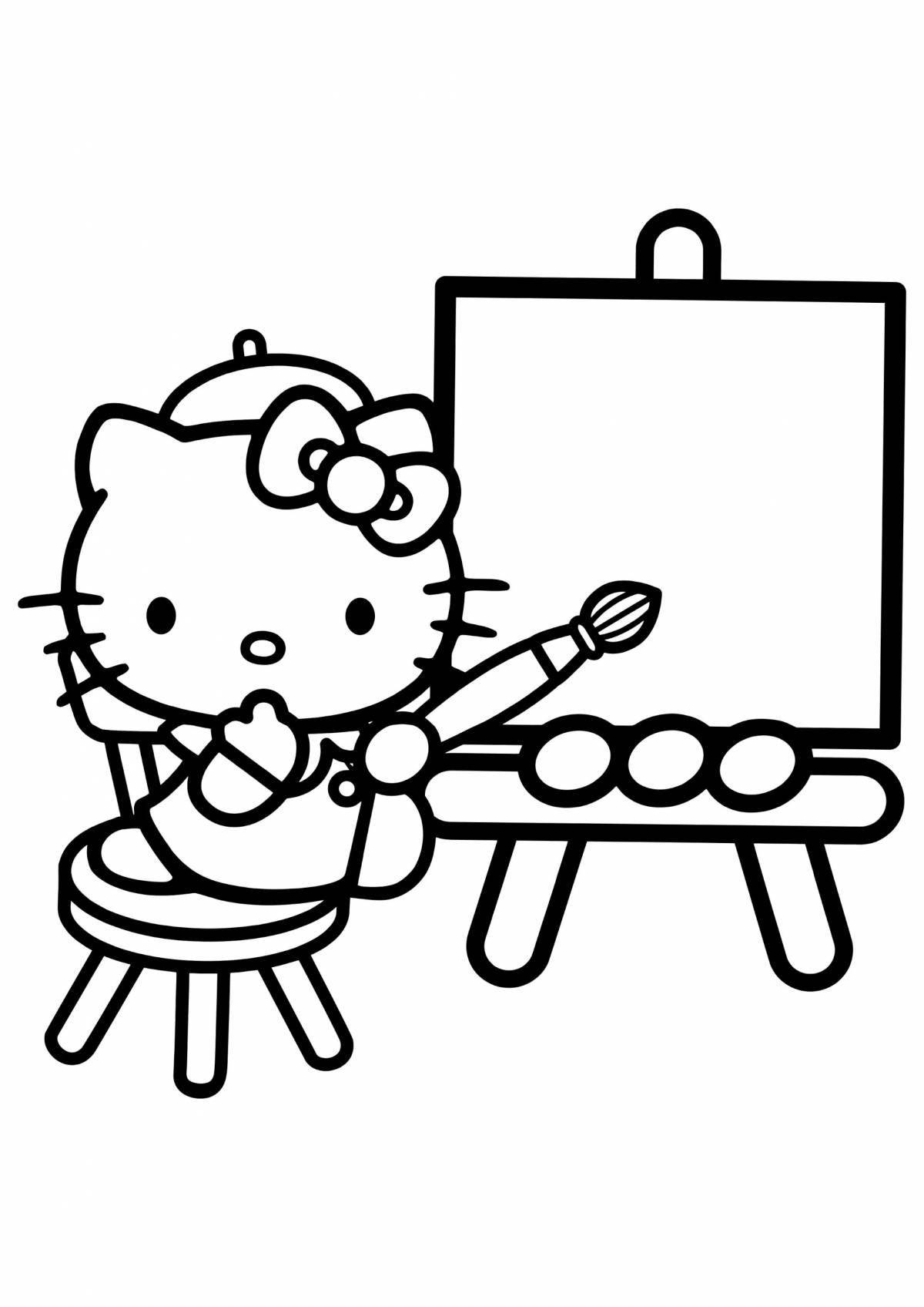 Цветная раскраска игры hello kitty