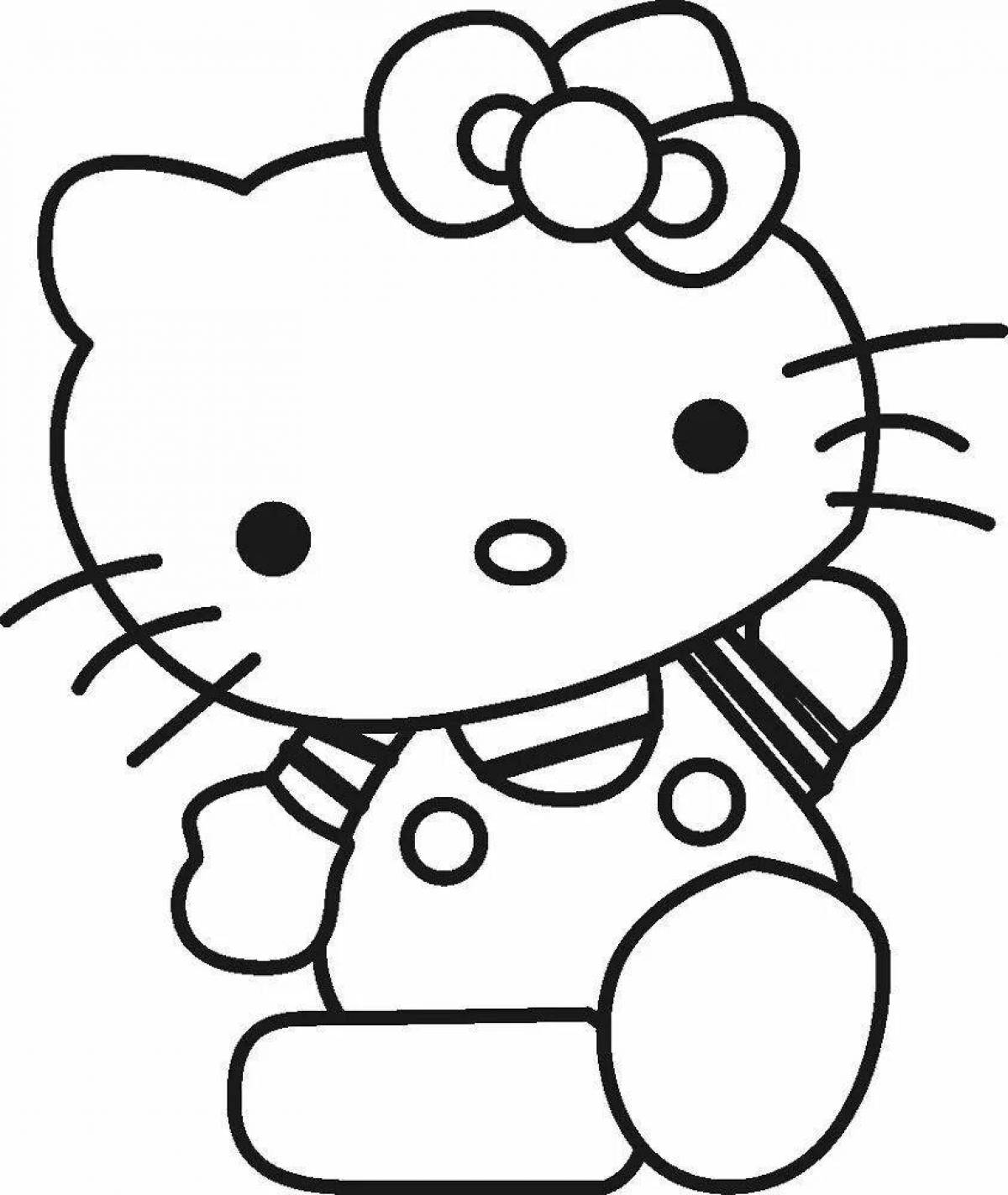 Красочная яркая игра-раскраска hello kitty