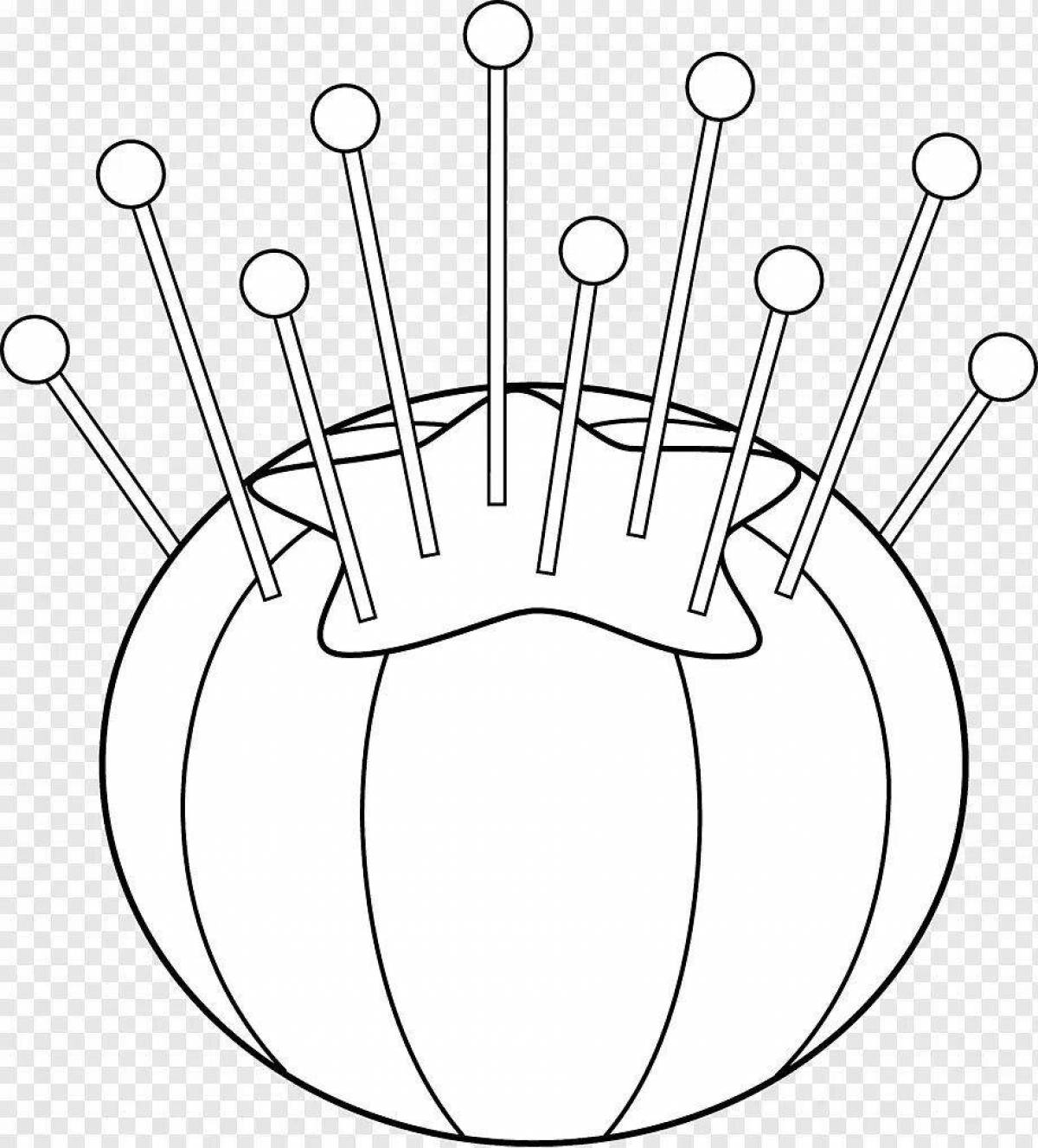 Entertaining needle coloring page for kids