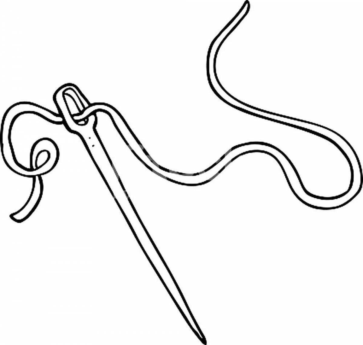 Playful juvenile needles coloring page