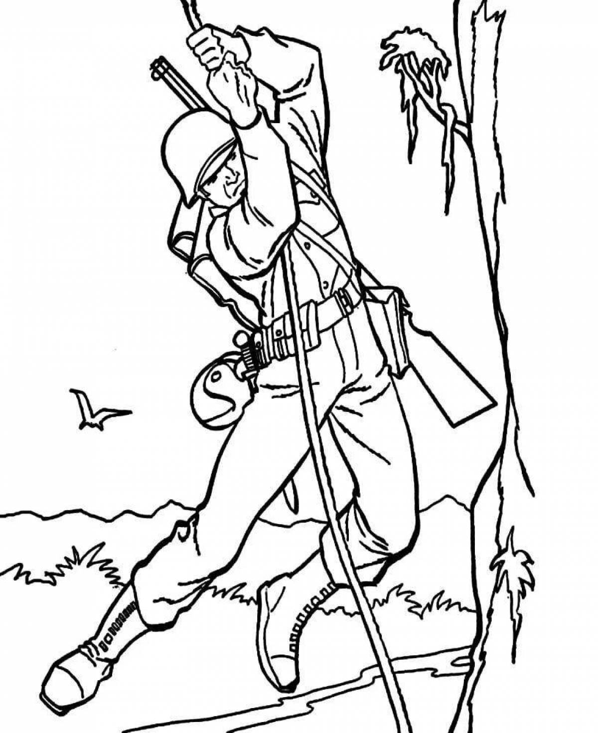Glorious soldier front coloring page