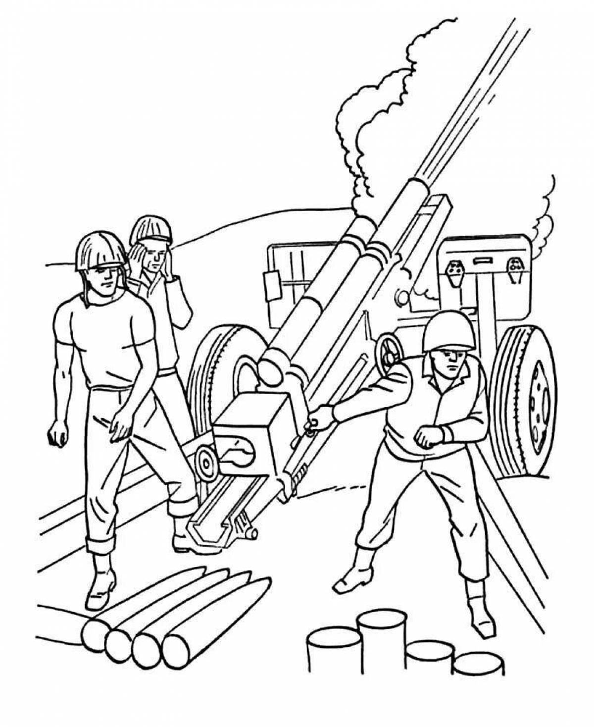 Soldier's front coloring page