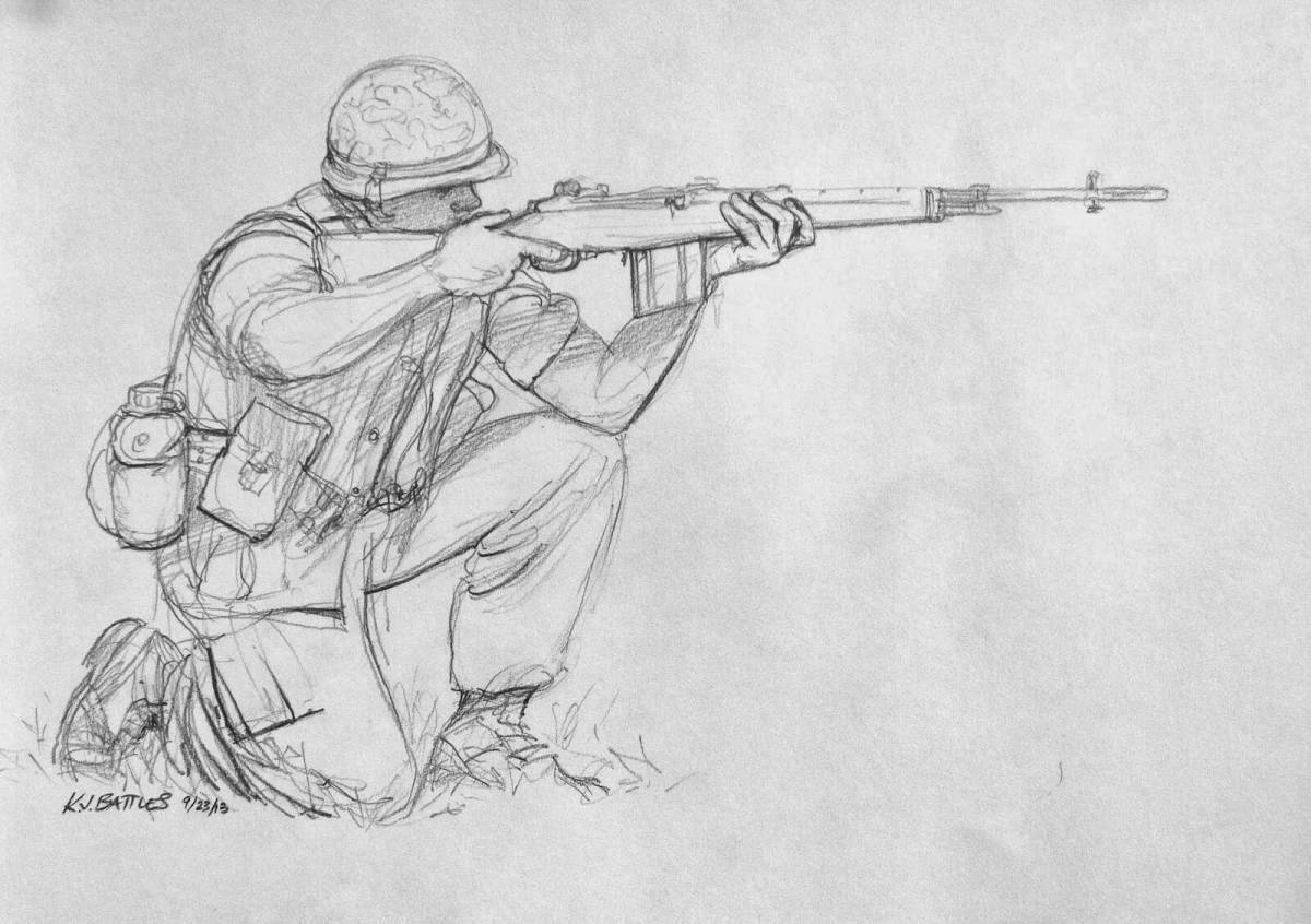 Fantastic soldier front coloring page