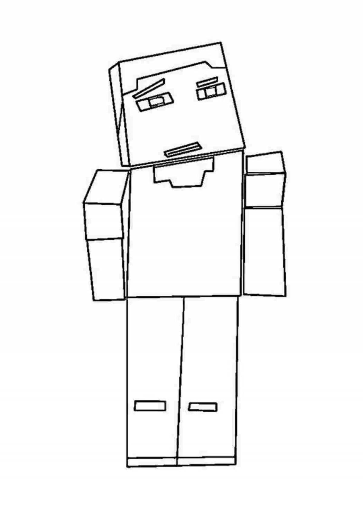 Splendid coloring page skin compote minecraft