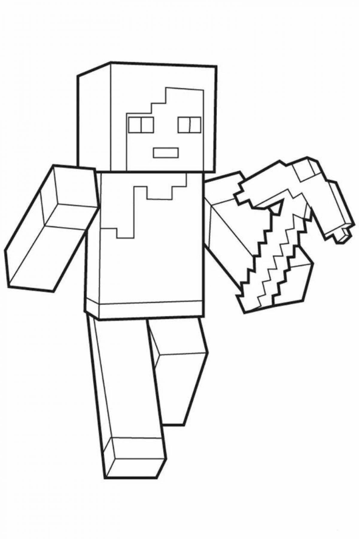 Cute coloring compote from minecraft skin