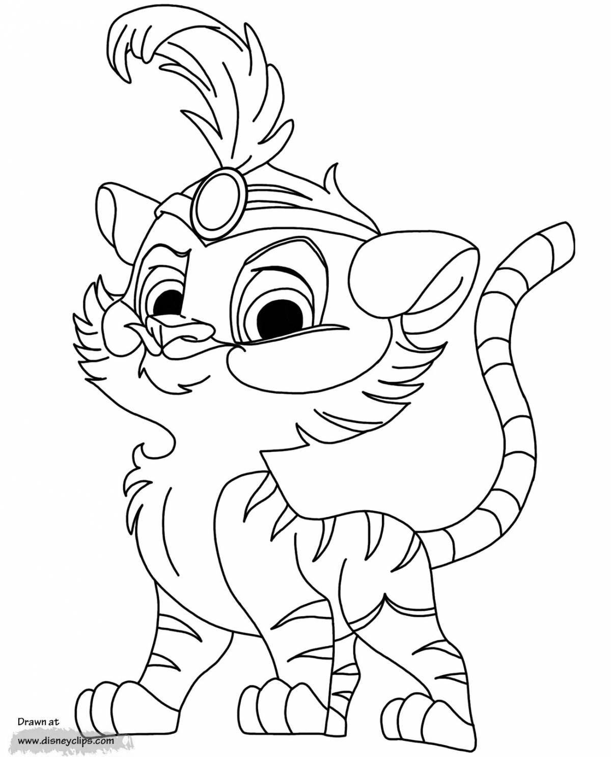 Sweet tiger coloring for girls