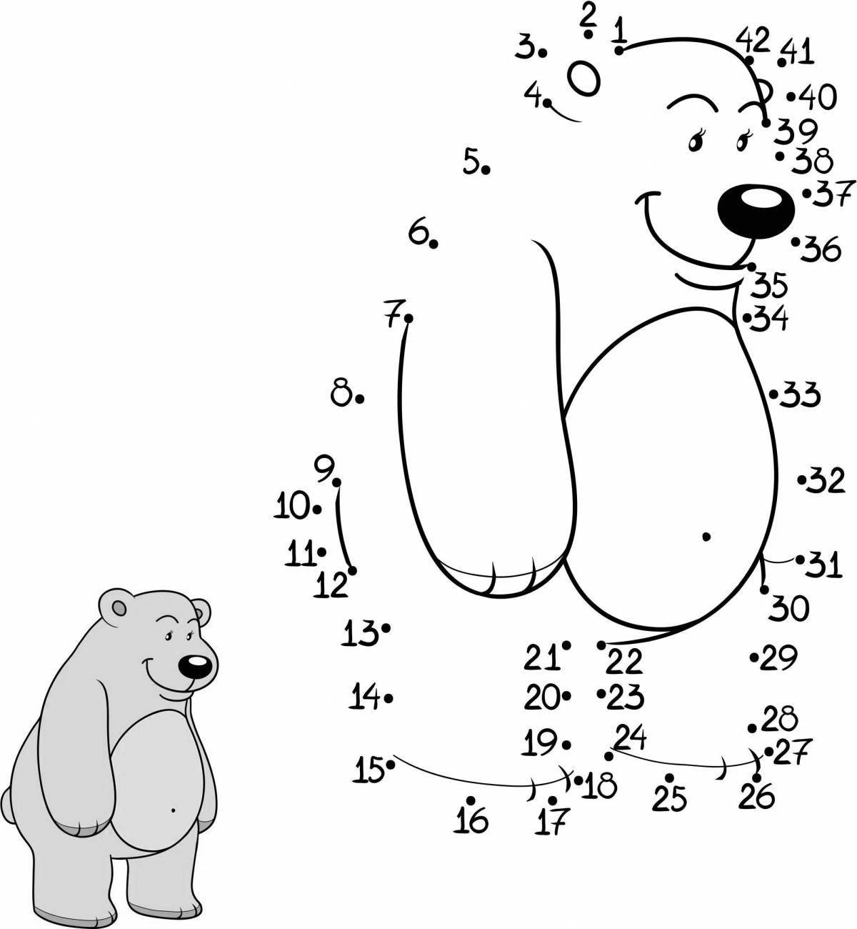 Coloring cuddly bear by numbers