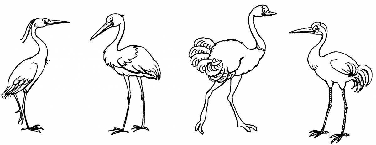 Awesome heron coloring page