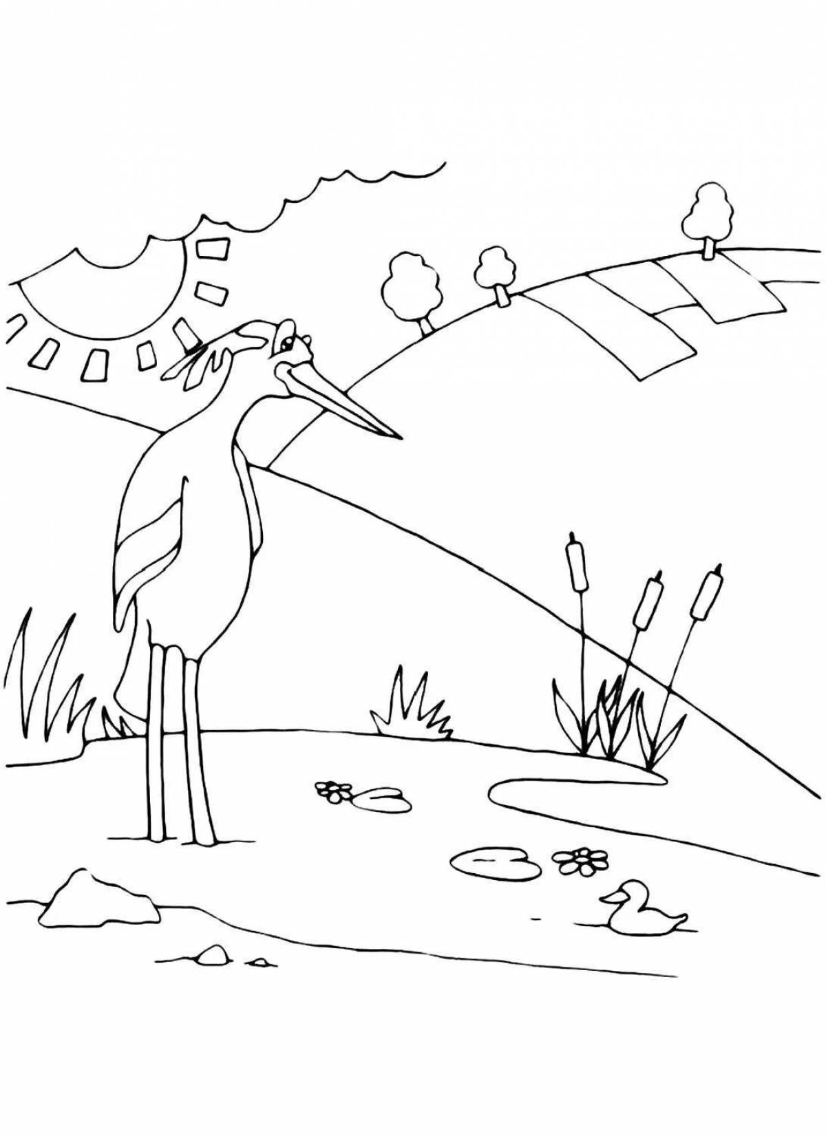 Heron and crane #6