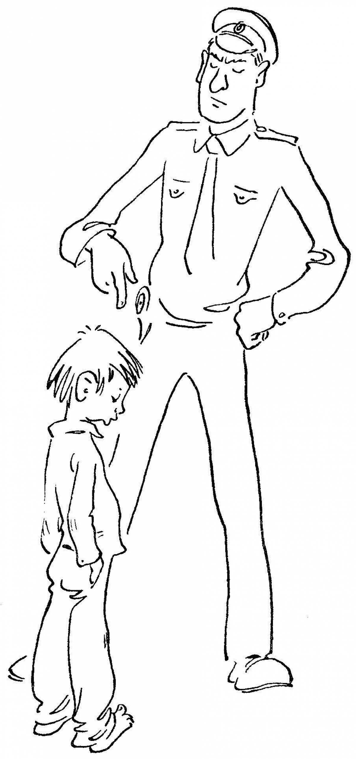 Coloring page charming uncle tapa