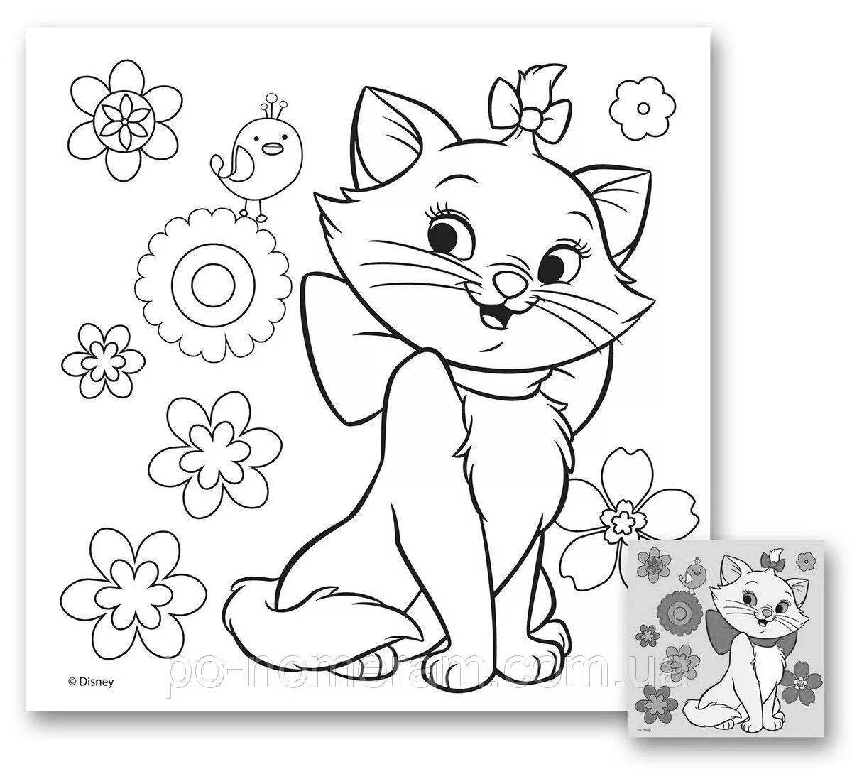 Amazing kitty coloring by numbers