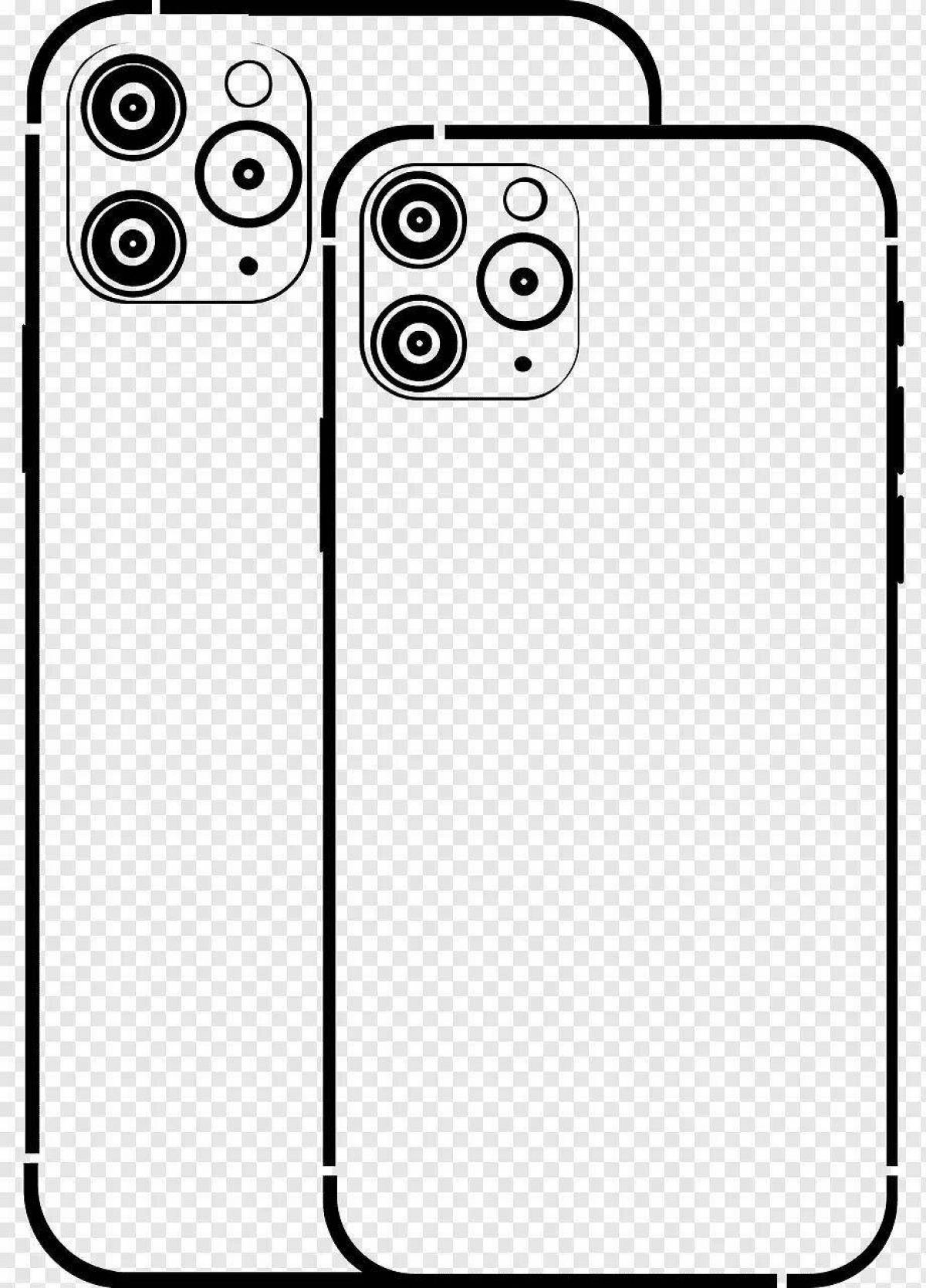 Cute iphone 11 coloring page