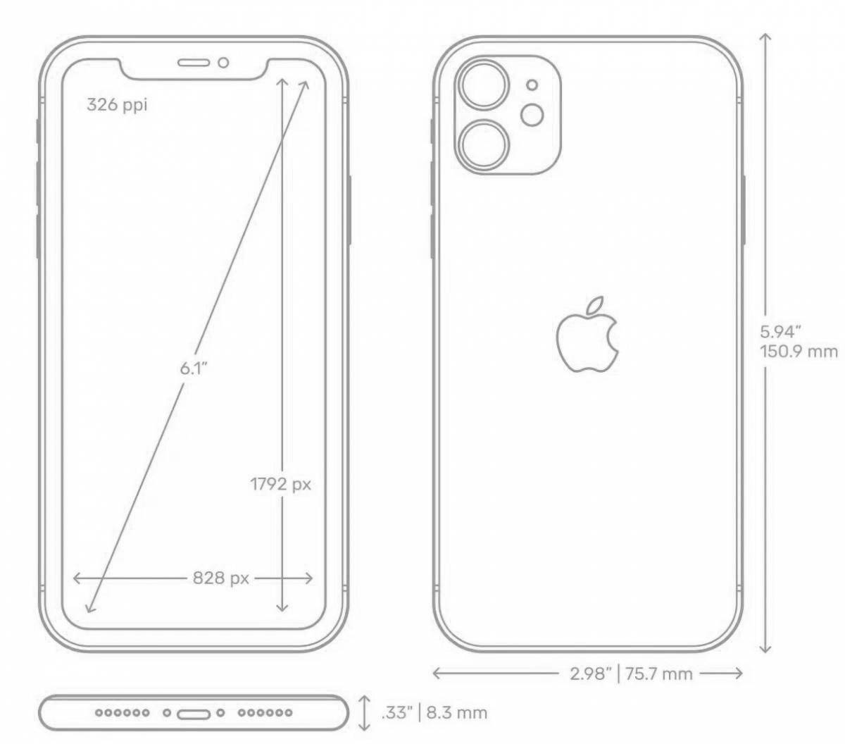 Tempting iphone 11 coloring page
