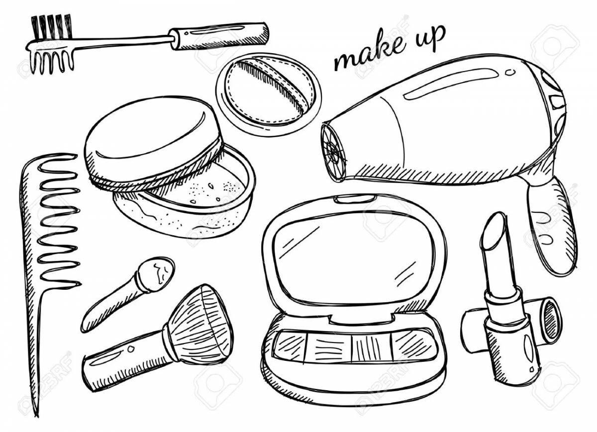 Fine cosmetic bag coloring page