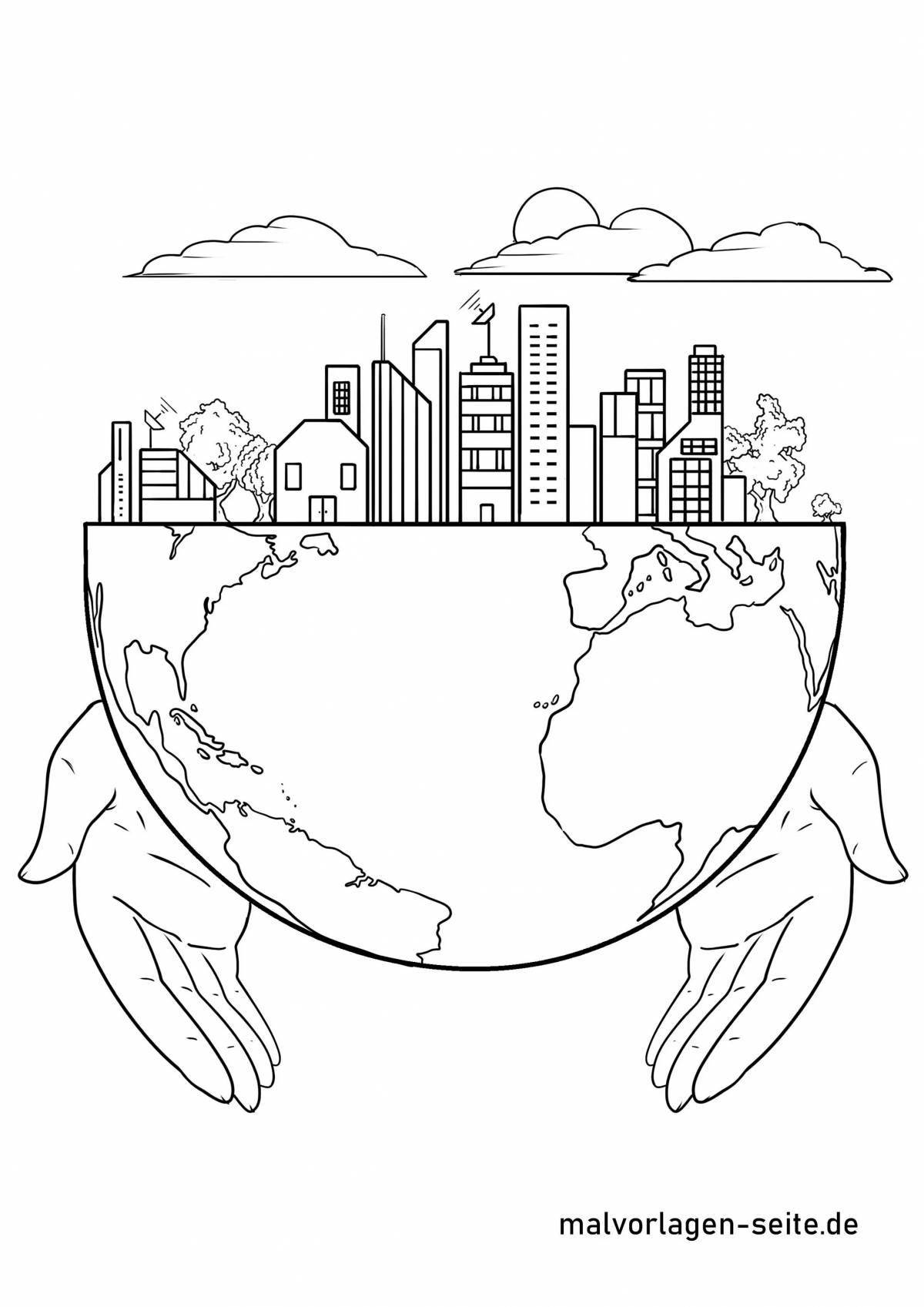 Exciting save nature poster coloring page