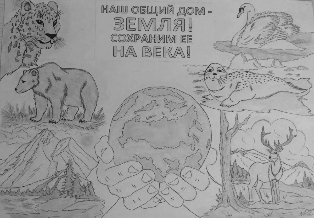 Coloring poster grand save nature