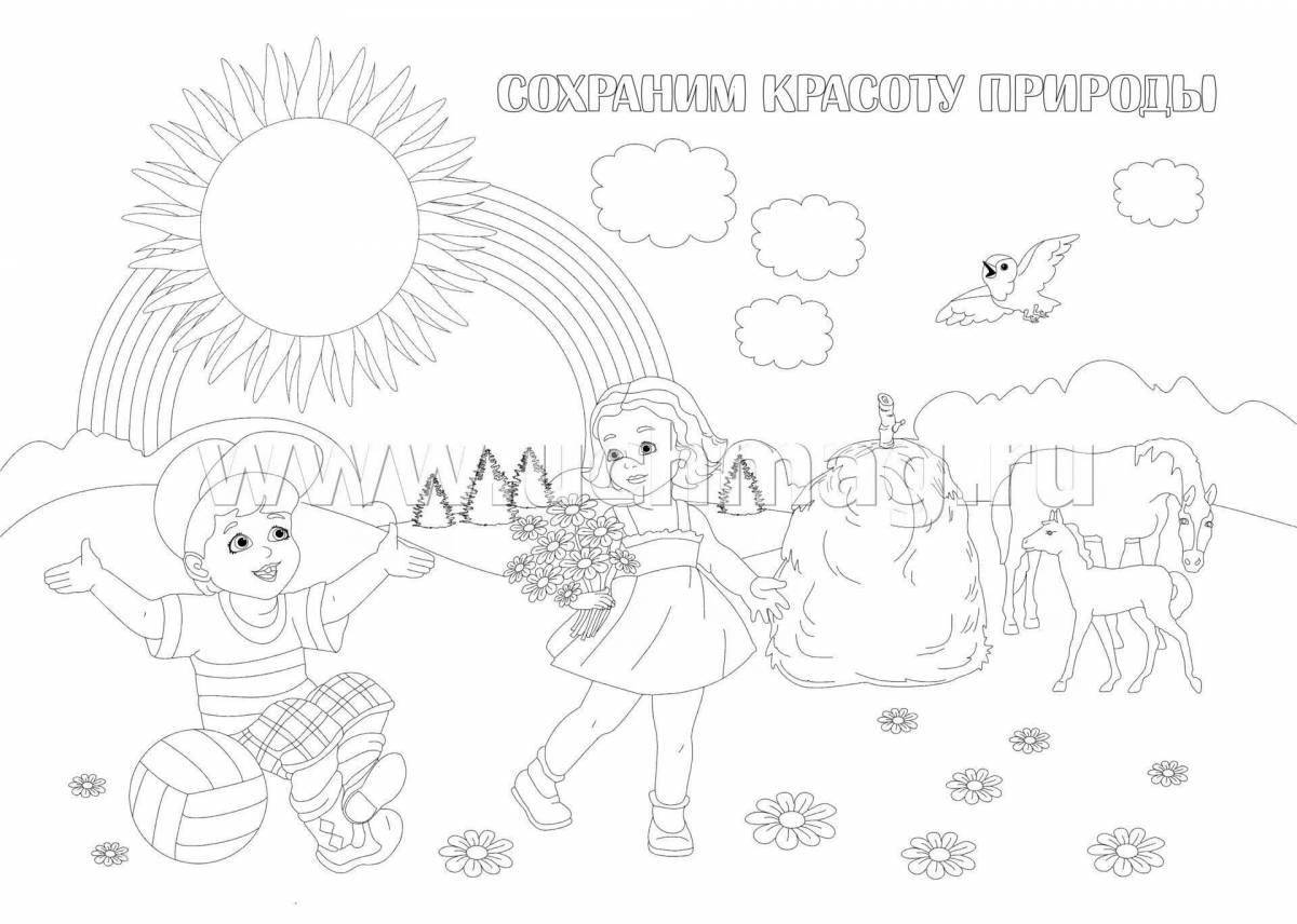 Awesome save the nature coloring page